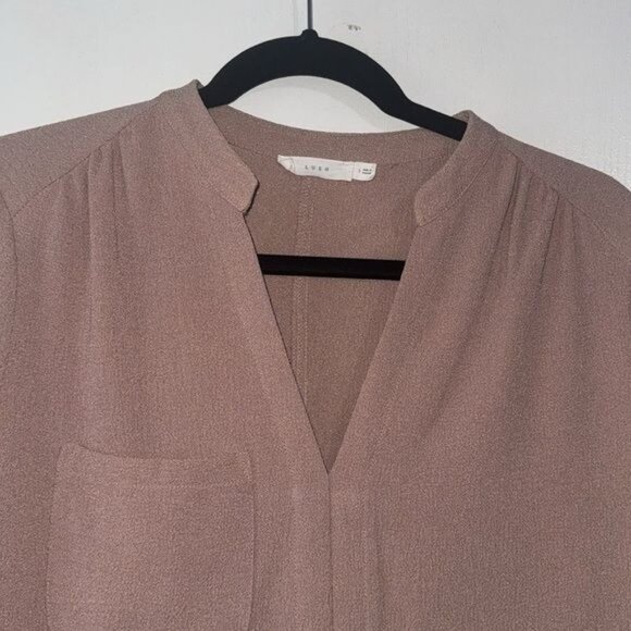 Lush Womens Short Sleeve V-Neck Shift Dress Small Blush Pink - Picture 4 of 10